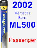 Passenger Wiper Blade for 2002 Mercedes-Benz ML500 - Hybrid