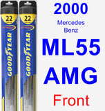 Front Wiper Blade Pack for 2000 Mercedes-Benz ML55 AMG - Hybrid