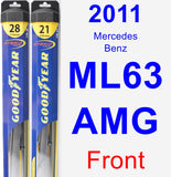 Front Wiper Blade Pack for 2011 Mercedes-Benz ML63 AMG - Hybrid