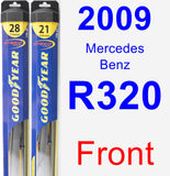 Front Wiper Blade Pack for 2009 Mercedes-Benz R320 - Hybrid