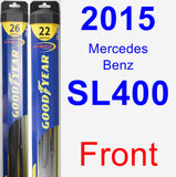 Front Wiper Blade Pack for 2015 Mercedes-Benz SL400 - Hybrid