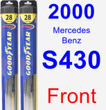 Front Wiper Blade Pack for 2000 Mercedes-Benz S430 - Hybrid