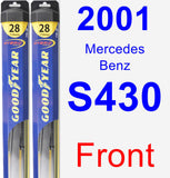 Front Wiper Blade Pack for 2001 Mercedes-Benz S430 - Hybrid