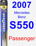 Passenger Wiper Blade for 2007 Mercedes-Benz S550 - Hybrid