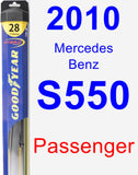 Passenger Wiper Blade for 2010 Mercedes-Benz S550 - Hybrid