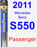 Passenger Wiper Blade for 2011 Mercedes-Benz S550 - Hybrid