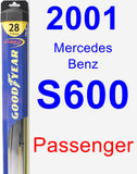 Passenger Wiper Blade for 2001 Mercedes-Benz S600 - Hybrid