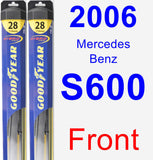 Front Wiper Blade Pack for 2006 Mercedes-Benz S600 - Hybrid