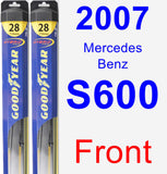 Front Wiper Blade Pack for 2007 Mercedes-Benz S600 - Hybrid