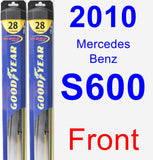 Front Wiper Blade Pack for 2010 Mercedes-Benz S600 - Hybrid