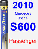 Passenger Wiper Blade for 2010 Mercedes-Benz S600 - Hybrid