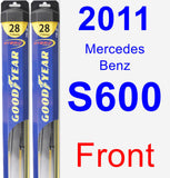 Front Wiper Blade Pack for 2011 Mercedes-Benz S600 - Hybrid