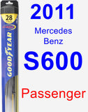 Passenger Wiper Blade for 2011 Mercedes-Benz S600 - Hybrid