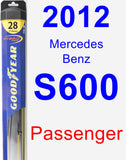 Passenger Wiper Blade for 2012 Mercedes-Benz S600 - Hybrid