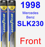 Front Wiper Blade Pack for 1998 Mercedes-Benz SLK230 - Hybrid