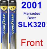 Front Wiper Blade Pack for 2001 Mercedes-Benz SLK320 - Hybrid