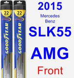 Front Wiper Blade Pack for 2015 Mercedes-Benz SLK55 AMG - Hybrid