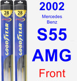 Front Wiper Blade Pack for 2002 Mercedes-Benz S55 AMG - Hybrid