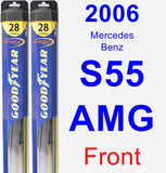 Front Wiper Blade Pack for 2006 Mercedes-Benz S55 AMG - Hybrid
