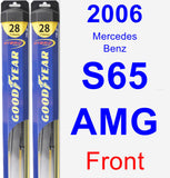 Front Wiper Blade Pack for 2006 Mercedes-Benz S65 AMG - Hybrid