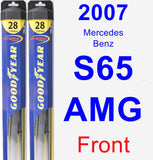 Front Wiper Blade Pack for 2007 Mercedes-Benz S65 AMG - Hybrid