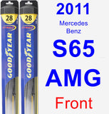 Front Wiper Blade Pack for 2011 Mercedes-Benz S65 AMG - Hybrid