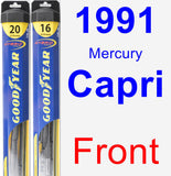 Front Wiper Blade Pack for 1991 Mercury Capri - Hybrid