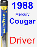 Driver Wiper Blade for 1988 Mercury Cougar - Hybrid