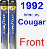 Front Wiper Blade Pack for 1992 Mercury Cougar - Hybrid