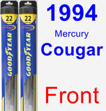 Front Wiper Blade Pack for 1994 Mercury Cougar - Hybrid