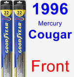 Front Wiper Blade Pack for 1996 Mercury Cougar - Hybrid