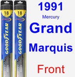 Front Wiper Blade Pack for 1991 Mercury Grand Marquis - Hybrid