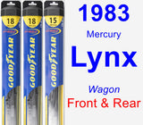 Front & Rear Wiper Blade Pack for 1983 Mercury Lynx - Hybrid