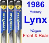 Front & Rear Wiper Blade Pack for 1986 Mercury Lynx - Hybrid