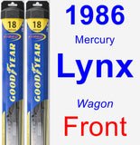 Front Wiper Blade Pack for 1986 Mercury Lynx - Hybrid