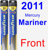 Front Wiper Blade Pack for 2011 Mercury Mariner - Hybrid