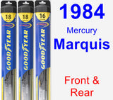 Front & Rear Wiper Blade Pack for 1984 Mercury Marquis - Hybrid