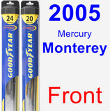 Front Wiper Blade Pack for 2005 Mercury Monterey - Hybrid