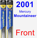 Front Wiper Blade Pack for 2001 Mercury Mountaineer - Hybrid