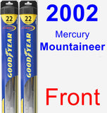 Front Wiper Blade Pack for 2002 Mercury Mountaineer - Hybrid