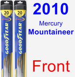 Front Wiper Blade Pack for 2010 Mercury Mountaineer - Hybrid