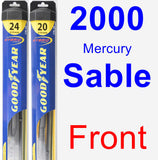 Front Wiper Blade Pack for 2000 Mercury Sable - Hybrid