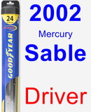 Driver Wiper Blade for 2002 Mercury Sable - Hybrid