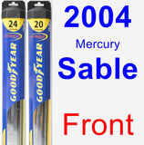 Front Wiper Blade Pack for 2004 Mercury Sable - Hybrid