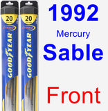 Front Wiper Blade Pack for 1992 Mercury Sable - Hybrid