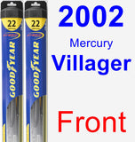 Front Wiper Blade Pack for 2002 Mercury Villager - Hybrid