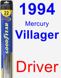 Driver Wiper Blade for 1994 Mercury Villager - Hybrid