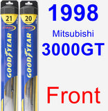 Front Wiper Blade Pack for 1998 Mitsubishi 3000GT - Hybrid