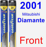 Front Wiper Blade Pack for 2001 Mitsubishi Diamante - Hybrid