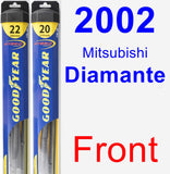 Front Wiper Blade Pack for 2002 Mitsubishi Diamante - Hybrid